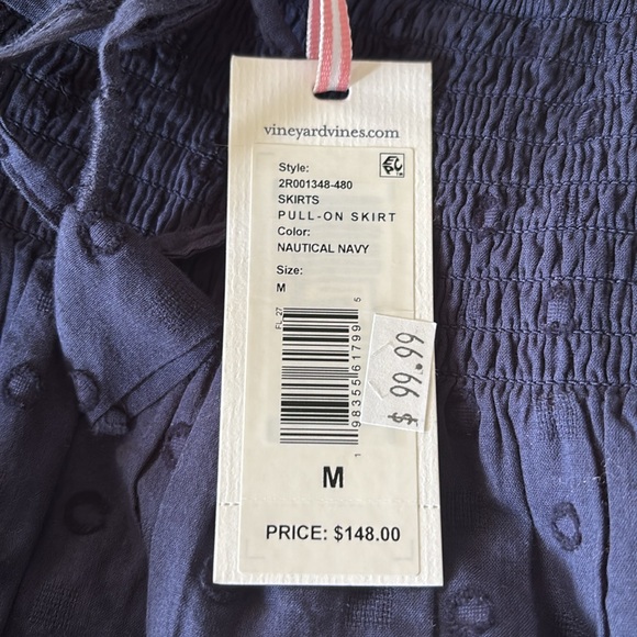 Vineyard Vines NWT Nautical Navy Pull on skirt M - Picture 4 of 5